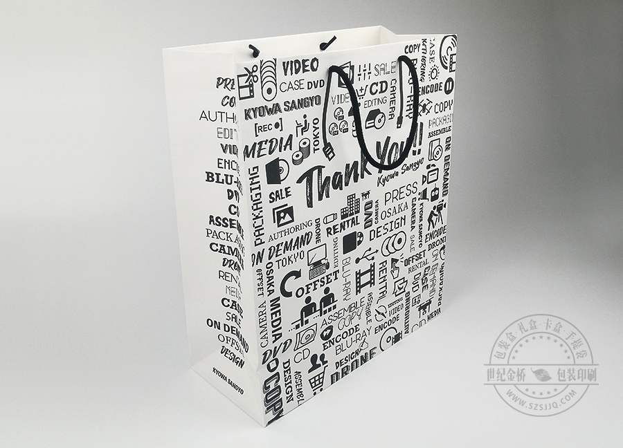 數(shù)碼白牛皮紙手提袋